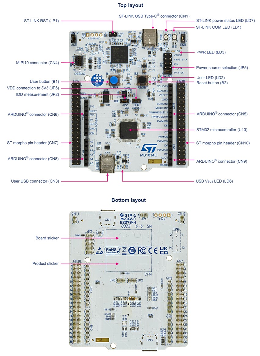 STMicroelectronics NUCLEO-H533RE STM32 Nucleo-64 Development Board